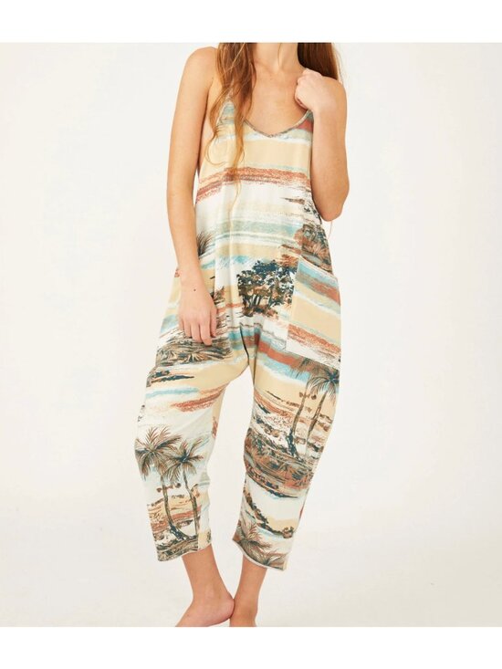 Free People Pants - Free People FP Movement Hot Shot Printed Jumpsuit in the Seaside Combo colorway